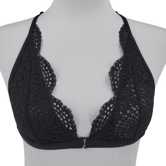 Victoria's Secret Black Lace Bralette Racerback Whimsigoth Festival Fairy Size S - Picture 1 of 5